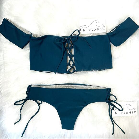 Nirvanic Kehlani Top & Umika Bottom Jungle Swim Suit Set Bikini Women’s XS $162 - Picture 1 of 4